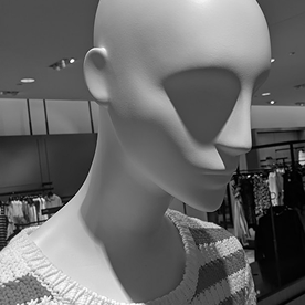 アパレル製品の展示